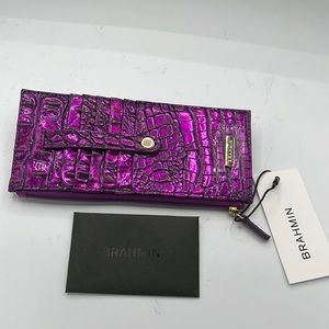 BRAHMIN Credit Card Wallet in Purple Potion